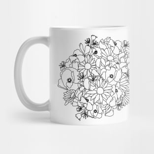 April Birth Month Flower Bouquet Drawing Mug